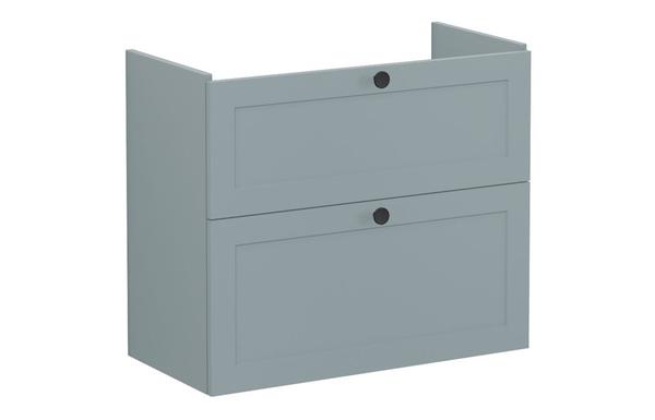 VitrA Root Classic 80cm 2 Drawer Slim Washbasin Unit - Matt Fjord Green